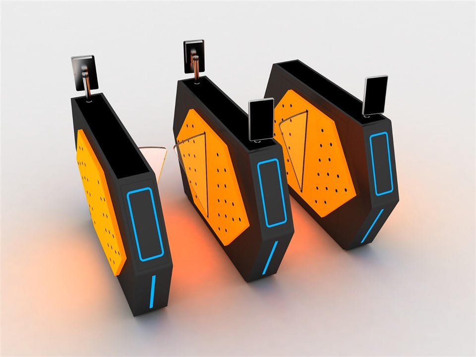 LED Lamp Indication Flap Barrier Turnstile